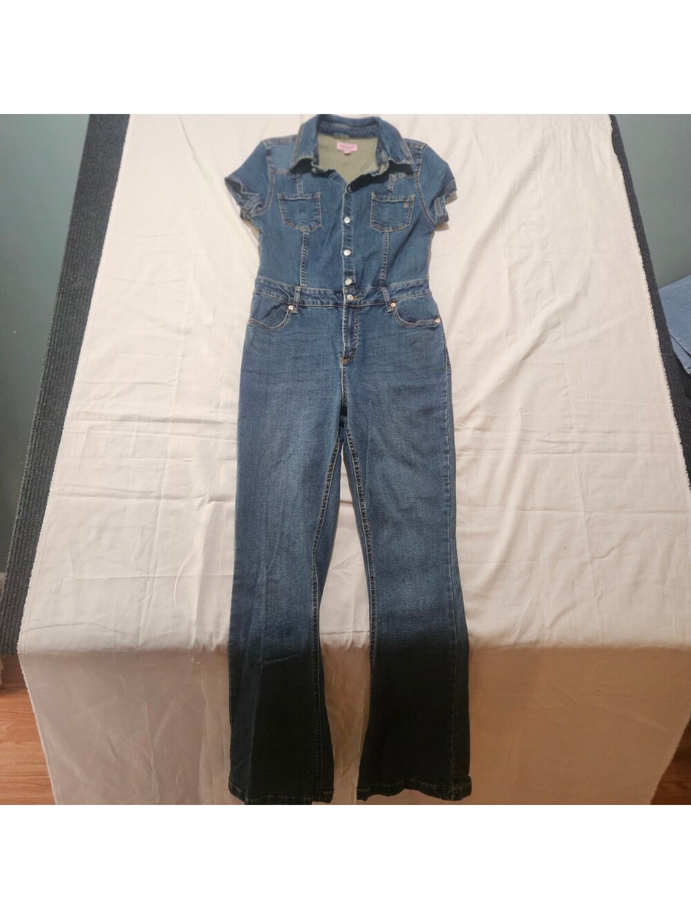 Vintage Juicy Couture Women's Denim Jumpsuit Size M Medium Wash Y2K